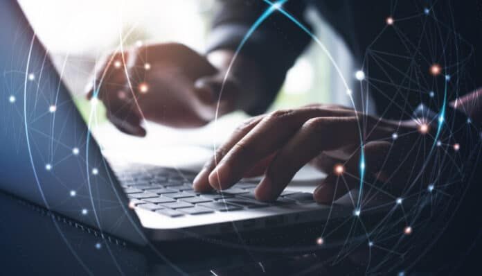 Social engineering attacker composing a deceptive email